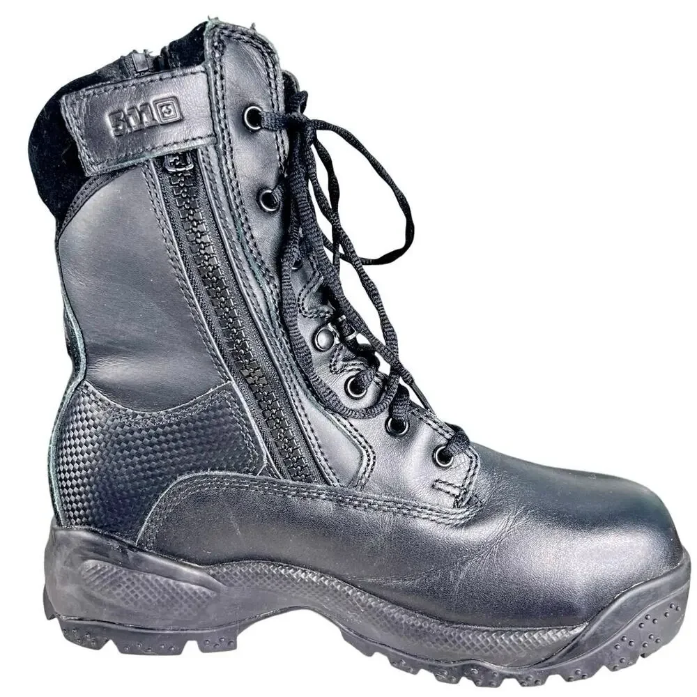 5.11 Tactical Men’s ATAC Black Leather Side Zip Combat Boot Size US 7.5